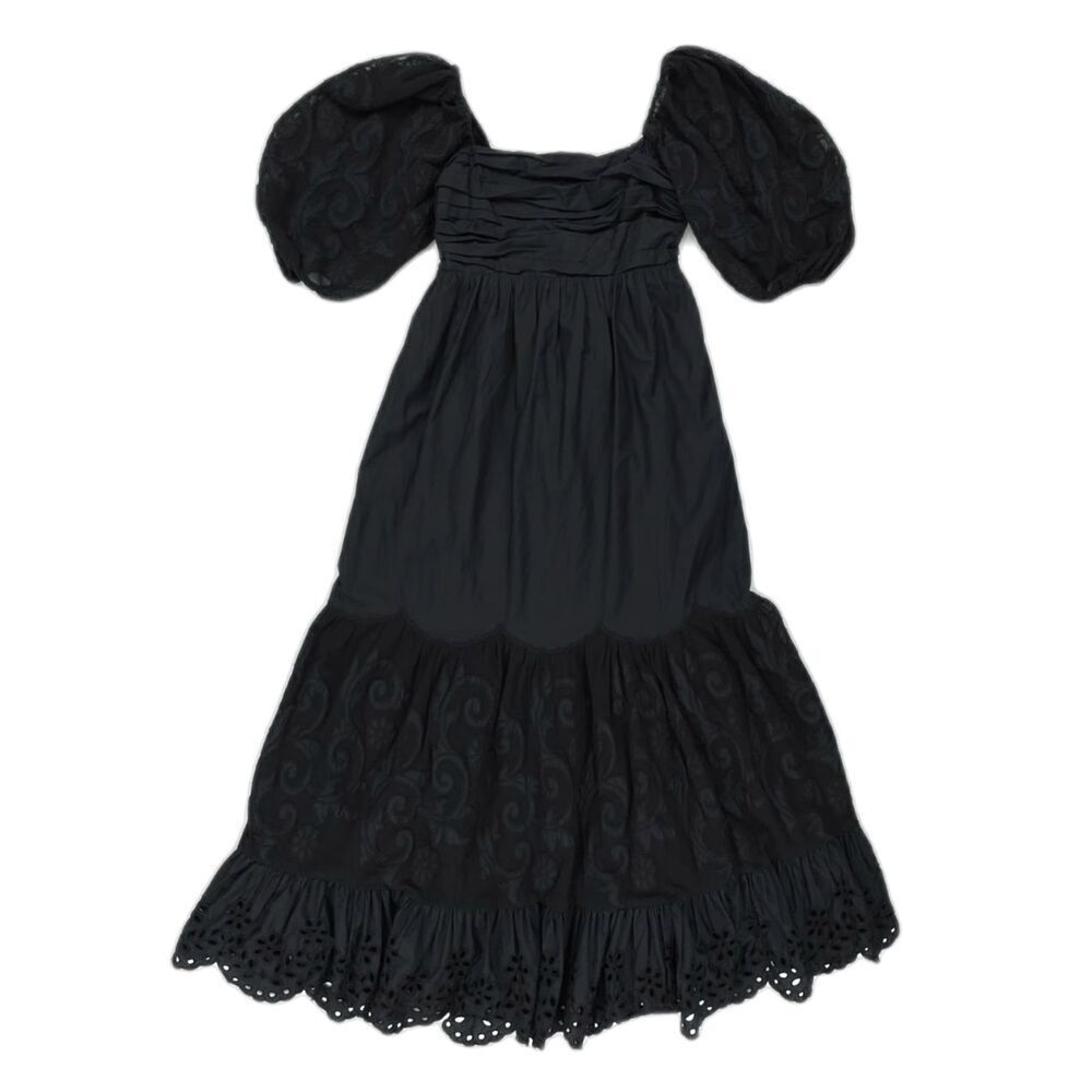 NEW Abercrombie Emerson Eyelet Midi Dress Lace Cottagecore Boho Romantic Prairie